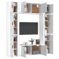 vidaXL Set de muebles de TV 8 pzas madera contrachapada blanco brillo