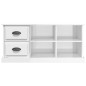 vidaXL Mueble de TV madera contrachapada blanco brillo 102x35,5x47,5cm