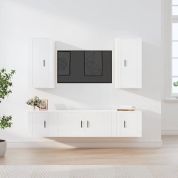 vidaXL Set de muebles de TV 5 pzas madera contrachapada blanco brillo