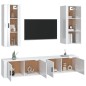vidaXL Set de muebles de TV 4 pzas madera contrachapada blanco brillo