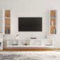 vidaXL Set de muebles de TV 4 pzas madera contrachapada blanco brillo