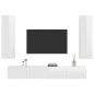 vidaXL Set de muebles de TV 4 pzas madera contrachapada blanco brillo