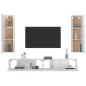 vidaXL Set de muebles de TV 4 pzas madera contrachapada blanco brillo