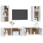 vidaXL Set de muebles de TV 4 pzas madera contrachapada blanco brillo vidaXL Set de muebles de TV 4 pzas madera contrachapada blanco brillo