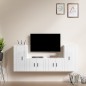 vidaXL Set de muebles de TV 4 pzas madera contrachapada blanco brillo