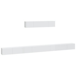 vidaXL Set de muebles de TV 6 pzas madera contrachapada blanco brillo