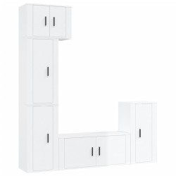 vidaXL Set de muebles de TV 5 pzas madera contrachapada blanco brillo