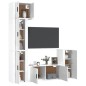 vidaXL Set de muebles de TV 5 pzas madera contrachapada blanco brillo