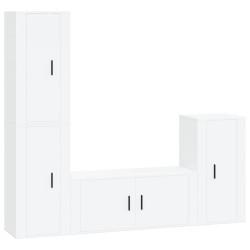 vidaXL Set de muebles de TV 4 pzas madera contrachapada blanco brillo