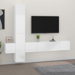 vidaXL Set de muebles de TV 5 pzas madera contrachapada blanco brillo
