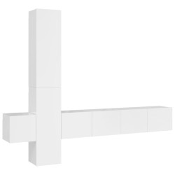 vidaXL Set de muebles de TV 5 pzas madera contrachapada blanco brillo