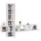 vidaXL Set de muebles de TV 5 pzas madera contrachapada blanco brillo vidaXL Set de muebles de TV 5 pzas madera contrachapada blanco brillo