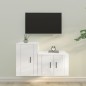 vidaXL Set de muebles de TV 2 pzas madera contrachapada blanco brillo vidaXL Set de muebles de TV 2 pzas madera contrachapada blanco brillo