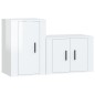 vidaXL Set de muebles de TV 2 pzas madera contrachapada blanco brillo vidaXL Set de muebles de TV 2 pzas madera contrachapada blanco brillo