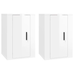 vidaXL Muebles para TV de pared 2 uds blanco brillante 40x34,5x60 cm