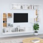 vidaXL Mueble de pared para TV madera contrachapada blanco brillante