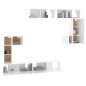 vidaXL Mueble de pared para TV madera contrachapada blanco brillante