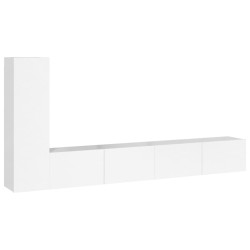 vidaXL Set de muebles de TV 3 pzas madera contrachapada blanco brillo