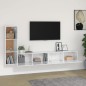 vidaXL Set de muebles de TV 3 pzas madera contrachapada blanco brillo
