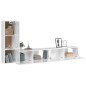vidaXL Set de muebles de TV 3 pzas madera contrachapada blanco brillo