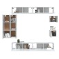 vidaXL Set de muebles de TV 8 pzas madera contrachapada blanco brillo vidaXL Set de muebles de TV 8 pzas madera contrachapada blanco brillo