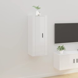 vidaXL Mueble para TV de pared blanco brillante 40x34,5x100 cm