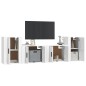 vidaXL Set de muebles de TV 4 pzas madera contrachapada blanco brillo