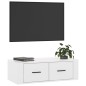 vidaXL Mueble de TV colgante madera blanco brillante 80x36x25 cm vidaXL Mueble de TV colgante madera blanco brillante 80x36x25 cm