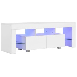vidaXL Mueble para TV con luces LED blanco brillante 130x35x45 cm