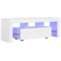 vidaXL Mueble para TV con luces LED blanco brillante 130x35x45 cm