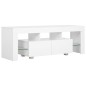 vidaXL Mueble para TV con luces LED blanco brillante 130x35x45 cm