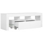 vidaXL Mueble para TV con luces LED blanco brillante 130x35x45 cm