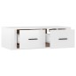 vidaXL Mueble de TV colgante madera blanco brillante 80x36x25 cm vidaXL Mueble de TV colgante madera blanco brillante 80x36x25 cm