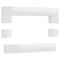 vidaXL Set de muebles de TV 8 pzas madera contrachapada blanco brillo