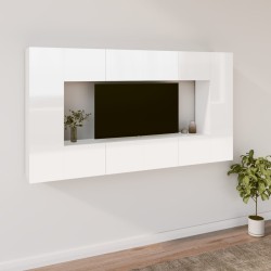 vidaXL Set de muebles de TV 8 pzas madera contrachapada blanco brillo