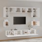 vidaXL Set de muebles de TV 8 pzas madera contrachapada blanco brillo