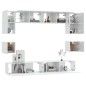 vidaXL Set de muebles de TV 8 pzas madera contrachapada blanco brillo