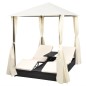 vidaXL Tumbona doble con cortinas ratán sintético negro vidaXL Tumbona doble con cortinas ratán sintético negro