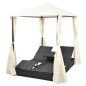 vidaXL Tumbona doble con cortinas ratán sintético negro vidaXL Tumbona doble con cortinas ratán sintético negro