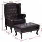 vidaXL Sillón con reposapiés cuero sintético marrón oscuro vidaXL Sillón con reposapiés cuero sintético marrón oscuro