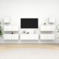 vidaXL Set de muebles de salón 7 pzas madera ingeniería blanco brillo