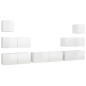 vidaXL Set de muebles de salón 7 pzas madera ingeniería blanco brillo