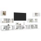 vidaXL Set de muebles de salón 7 pzas madera ingeniería blanco brillo