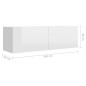 vidaXL Set de muebles de salón 7 pzas madera ingeniería blanco brillo