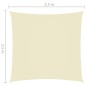 vidaXL Toldo de vela cuadrado tela Oxford color crema 2,5x2,5 m
