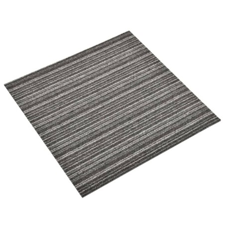 vidaXL Baldosa de suelo de moqueta 20 uds 5m² 50x50cm antracita rayada