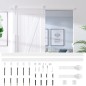 vidaXL Kit herrajes para puertas correderas de acero blanco 200 cm vidaXL Kit herrajes para puertas correderas de acero blanco 200 cm