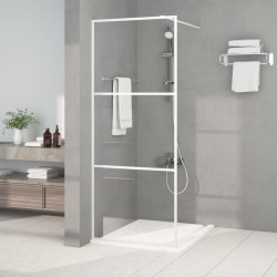 vidaXL Mampara de ducha vidrio ESG transparente blanco 80x195 cm