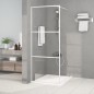vidaXL Mampara de ducha vidrio ESG transparente blanco 80x195 cm vidaXL Mampara de ducha vidrio ESG transparente blanco 80x195 cm