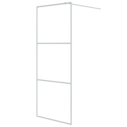 vidaXL Mampara de ducha vidrio ESG transparente blanco 80x195 cm